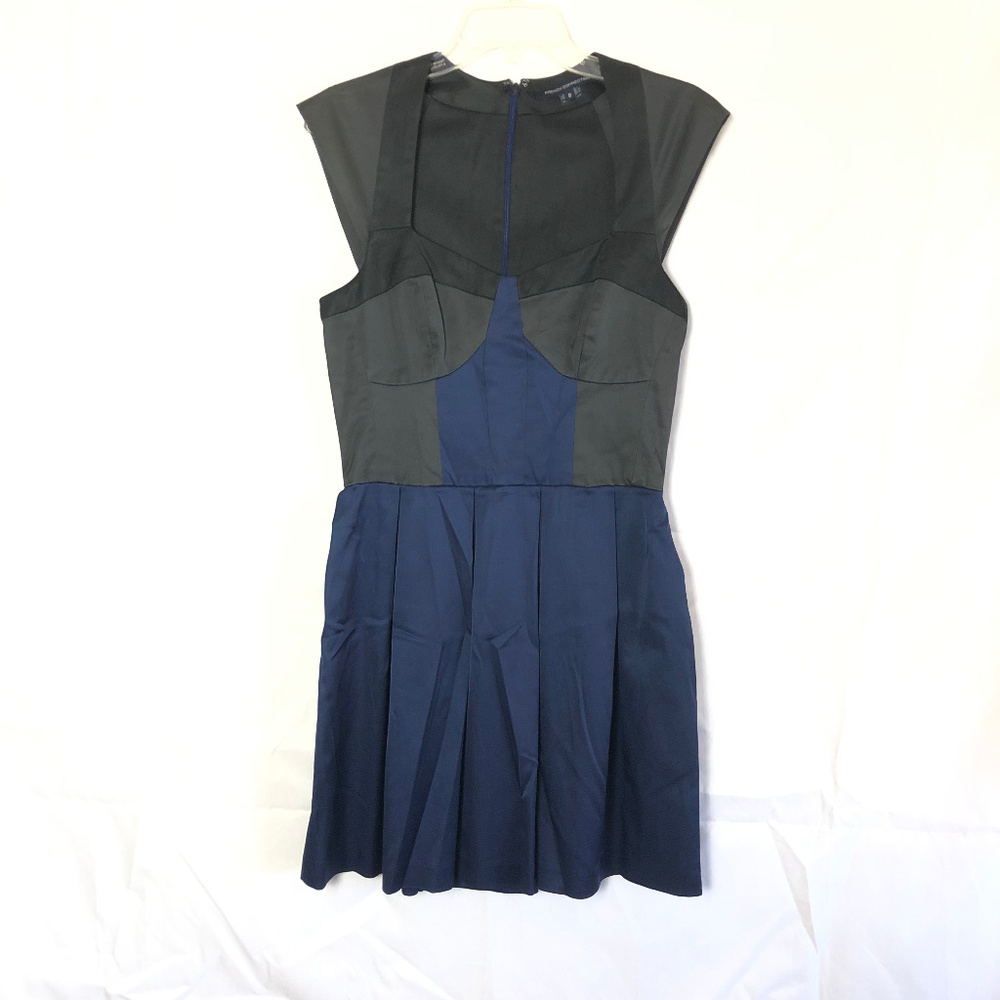 French Connection Women's Blue Black Gray Pleated